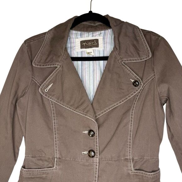 Nori Women’s Brown Cotton Peplum Style Blazer Size M - Picture 3 of 14